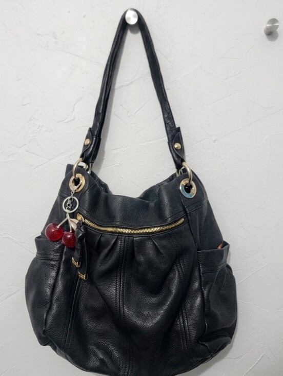 b. makowsky Handbags - Leather B makowsky Hobo Bag With Leopard Lining And gold Hardware Excellent